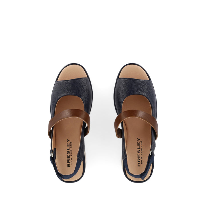 POLLEN - NAVY TAN LEATHER