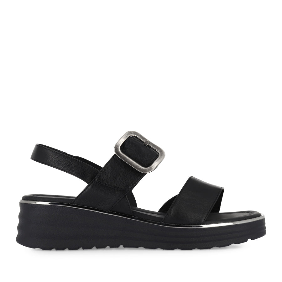 POLLY - BLACK LEATHER/BLACK SOLE