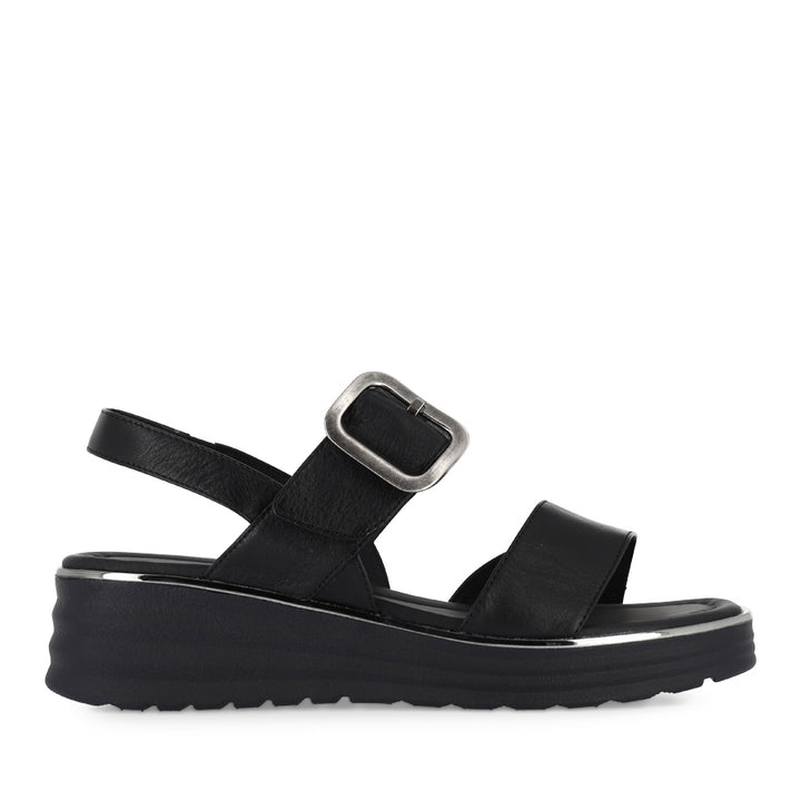 POLLY - BLACK LEATHER/BLACK SOLE