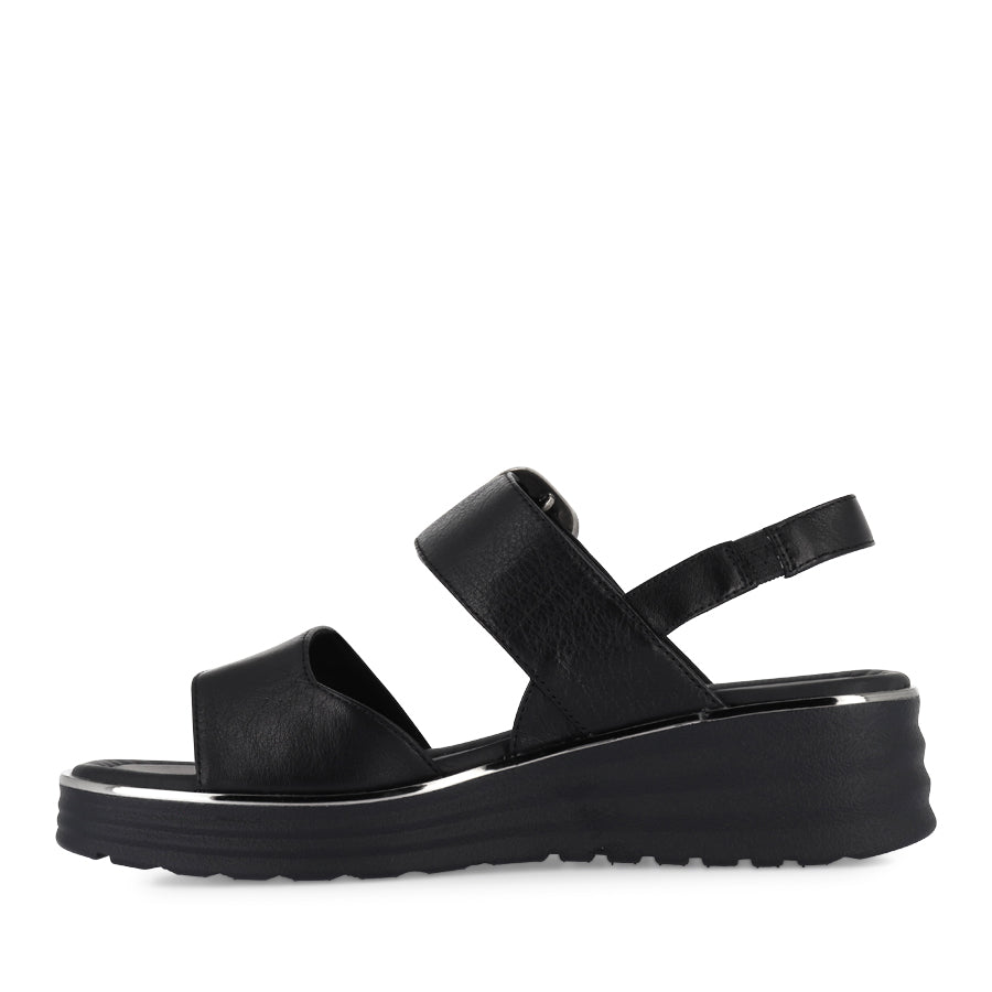 POLLY - BLACK LEATHER/BLACK SOLE