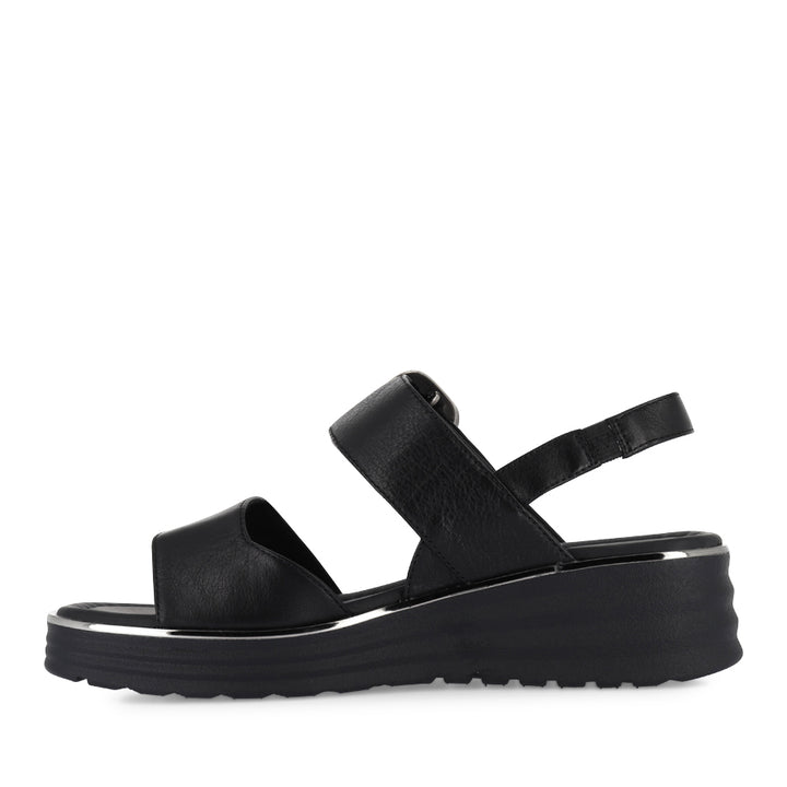 POLLY - BLACK LEATHER/BLACK SOLE