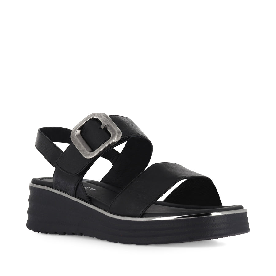 POLLY - BLACK LEATHER/BLACK SOLE