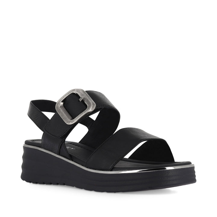 POLLY - BLACK LEATHER/BLACK SOLE