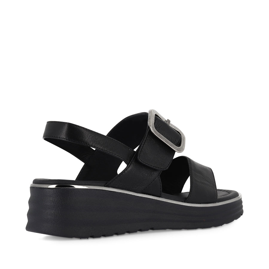 POLLY - BLACK LEATHER/BLACK SOLE