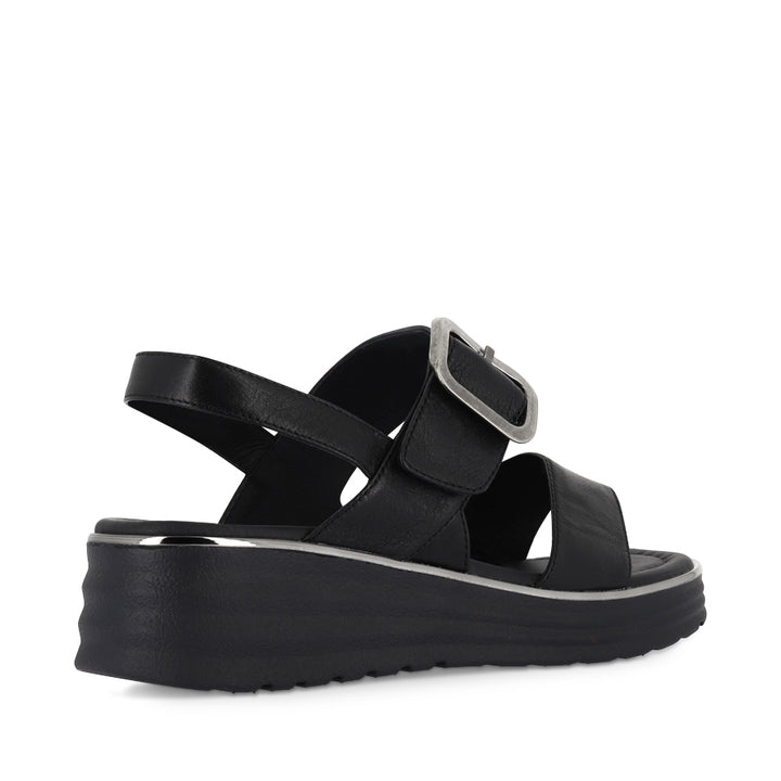 POLLY - BLACK LEATHER/BLACK SOLE