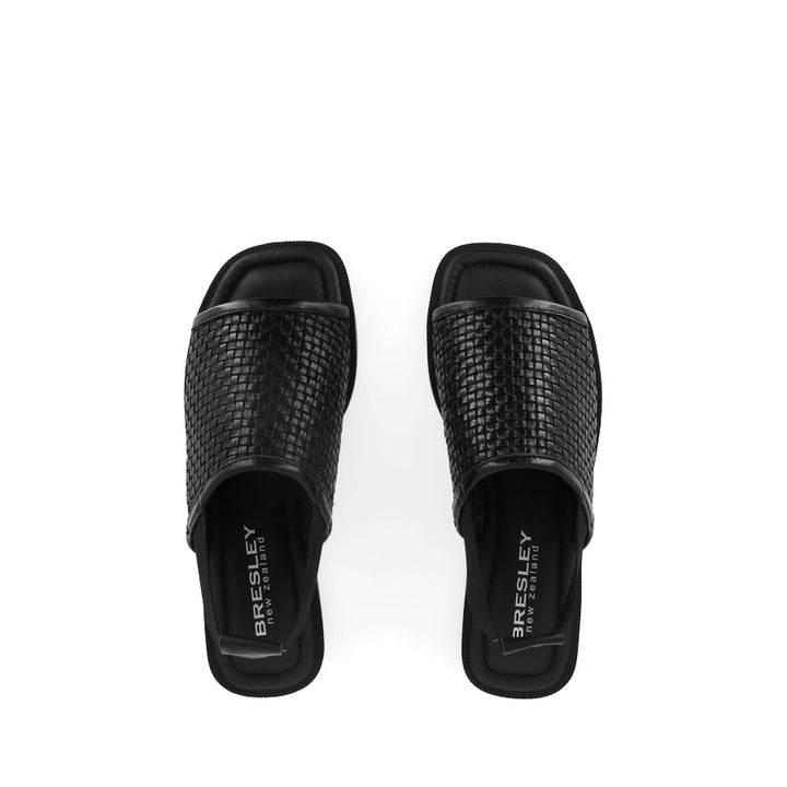 SNOB - BLACK/BLACK WEAVE LEATHER