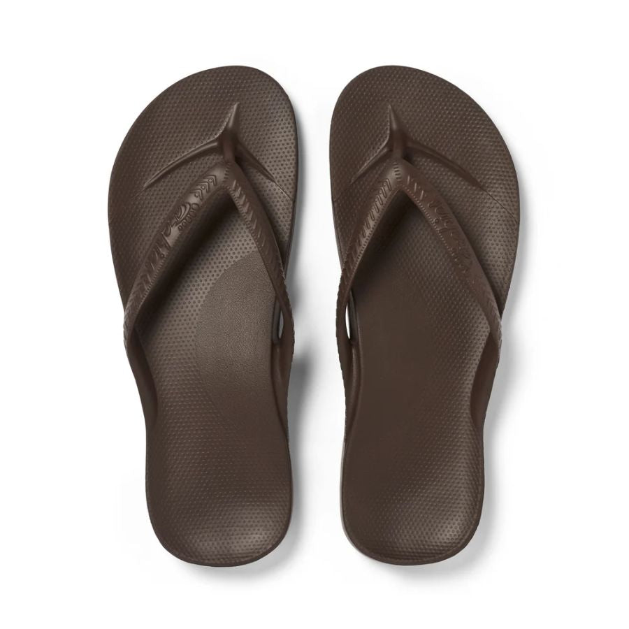 ARCH SUPPORT THONGS - BROWN