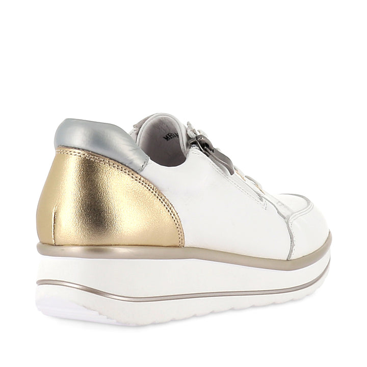 MEDAL - WHITE/GOLD LEATHER