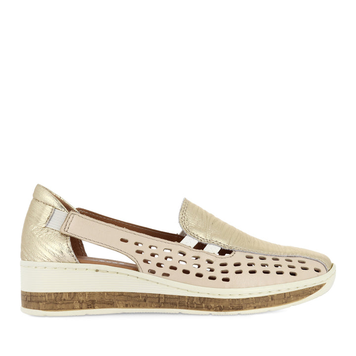 MINDY - CREAM/GOLD LEATHER