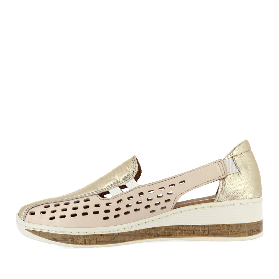 MINDY - CREAM/GOLD LEATHER