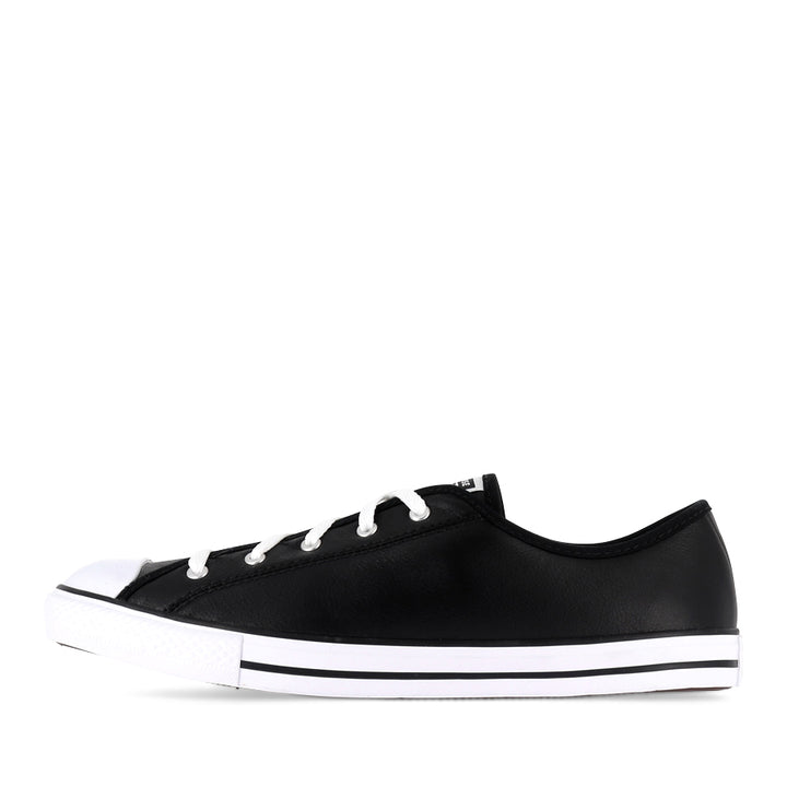 ALL STAR DAINTY LOW LEATHER CORE - BLACK WHITE WHITE