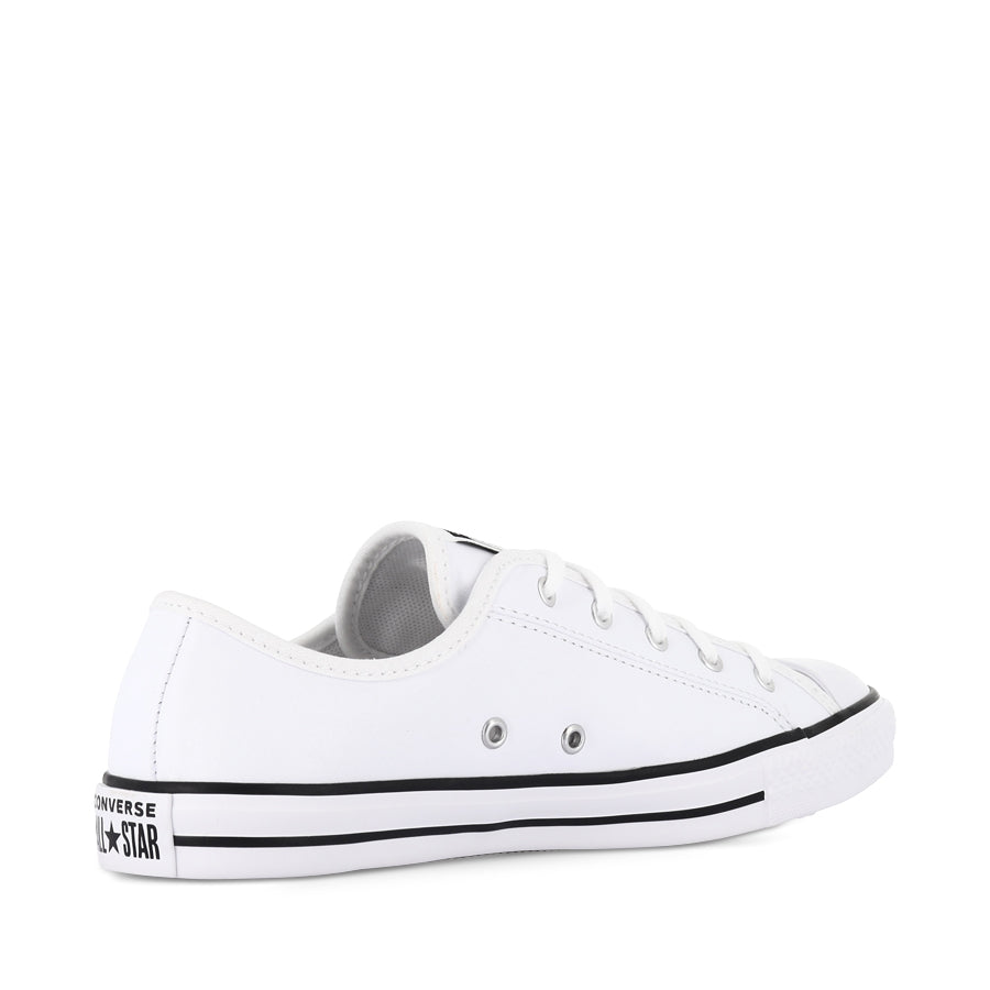 ALL STAR DAINTY LOW LEATHER CORE - WHITE BLACK WHITE – Evans Shoes