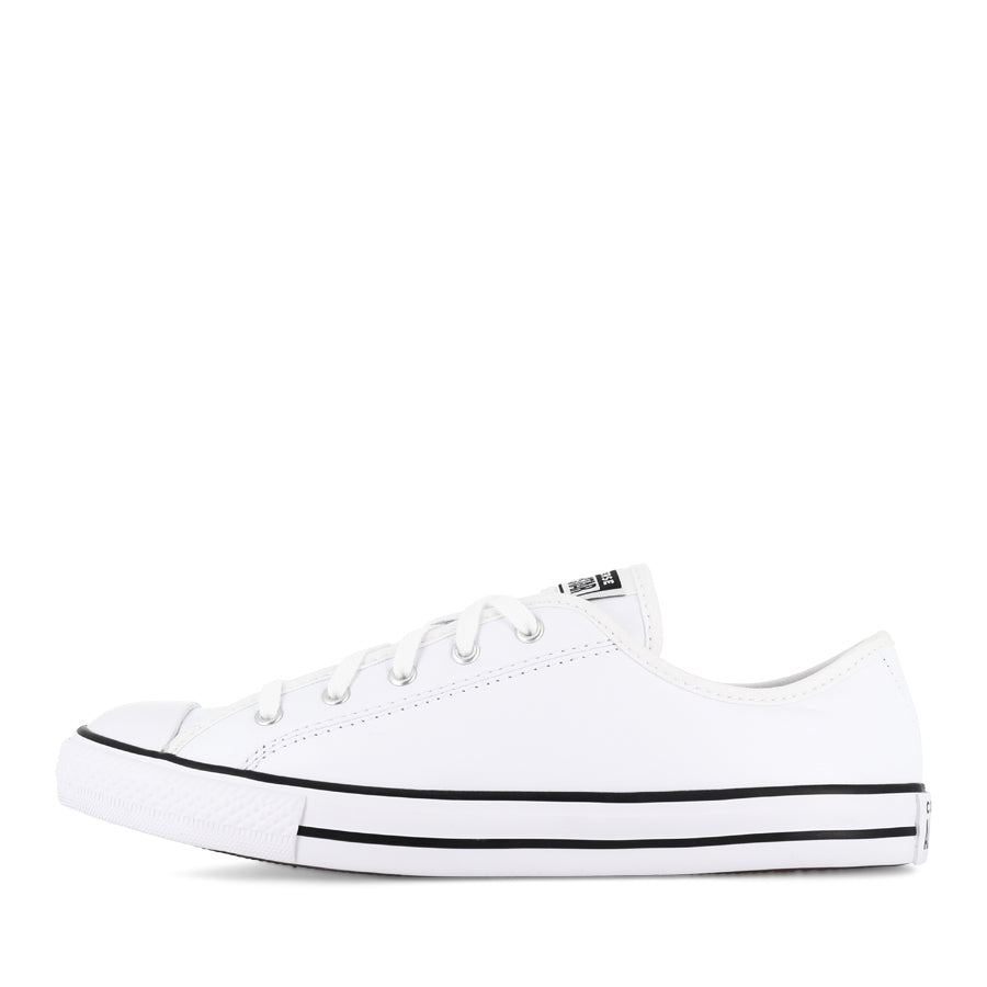 ALL STAR DAINTY LOW LEATHER CORE - WHITE BLACK WHITE – Evans Shoes