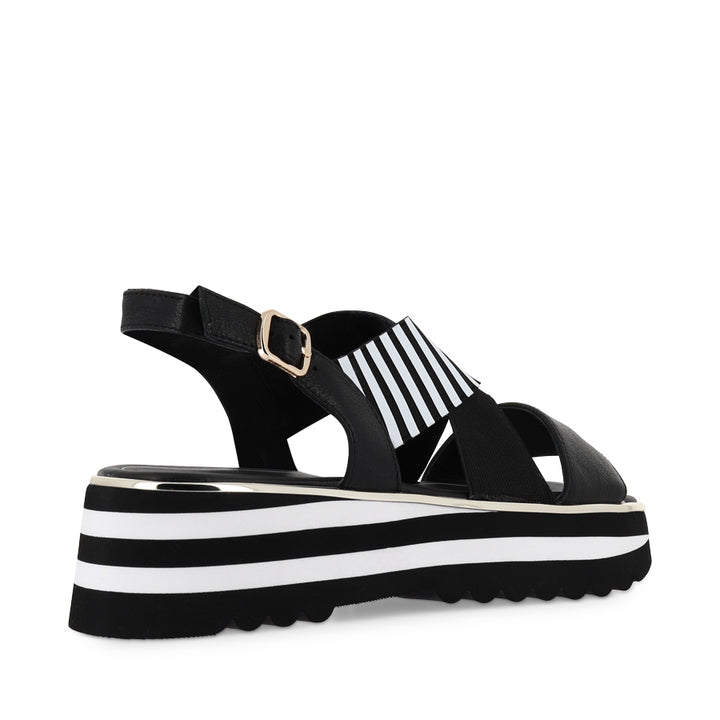 HUNTERS - BLACK LEATHER / BLACK WHITE ELASTIC