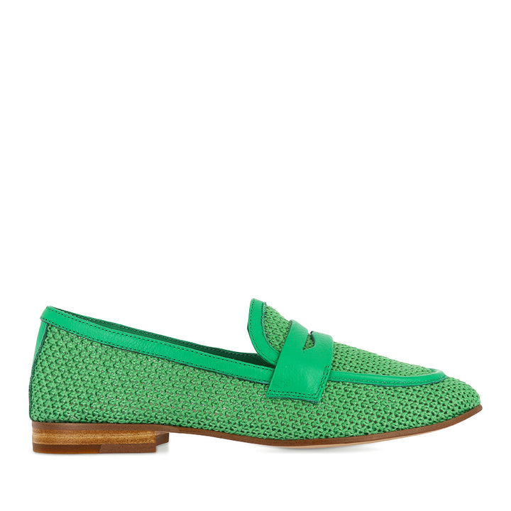 IRAS - EMERALD RAFFIA LEATHER