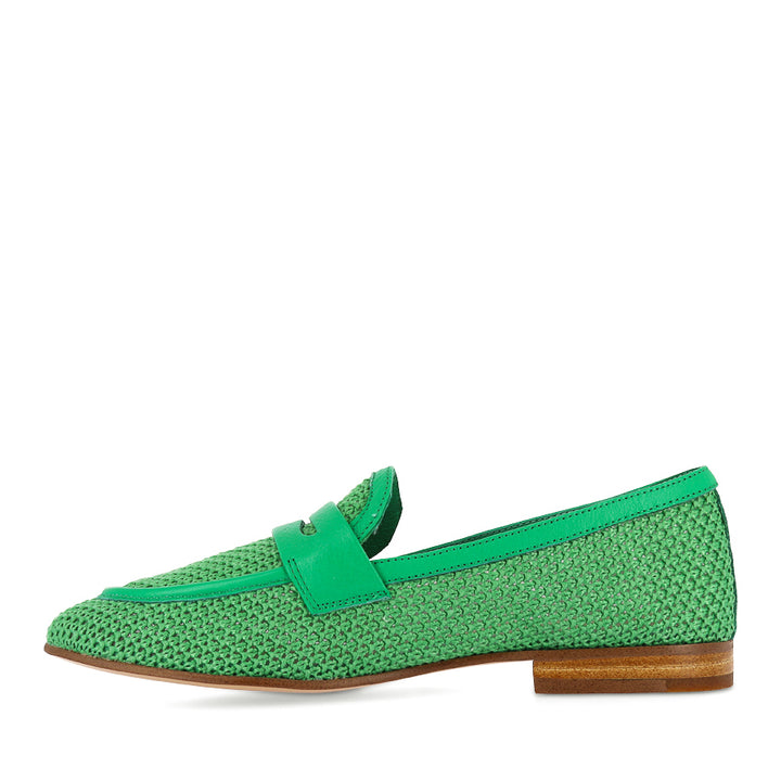 IRAS - EMERALD RAFFIA LEATHER