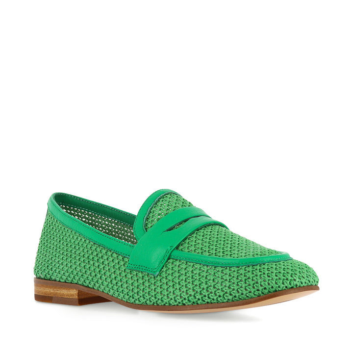 IRAS - EMERALD RAFFIA LEATHER