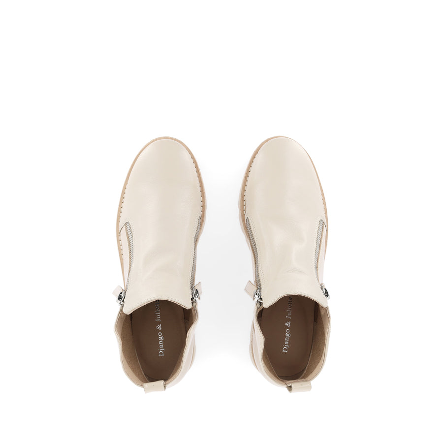 DOTTIZ - VANILLA OATMEAL LEATHER PATENT