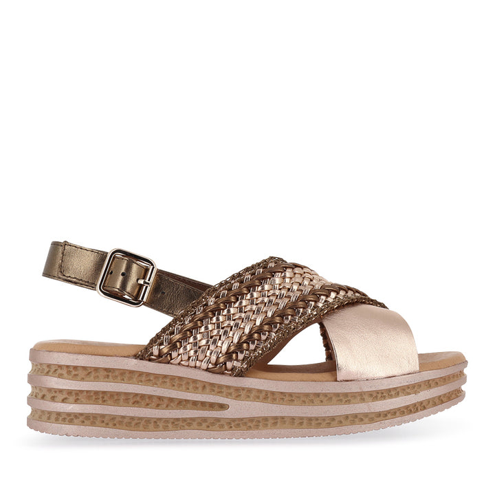 CAYCI - CHAMPAGNE BRONZE MULTI WEAVE LEATHER