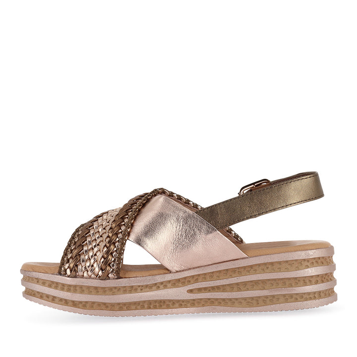 CAYCI - CHAMPAGNE BRONZE MULTI WEAVE LEATHER