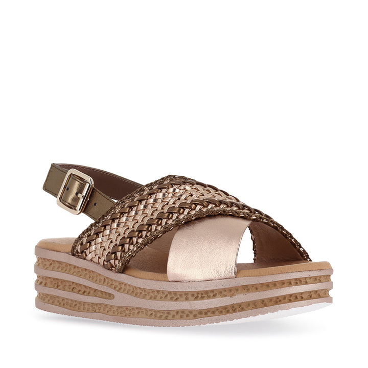 CAYCI - CHAMPAGNE BRONZE MULTI WEAVE LEATHER