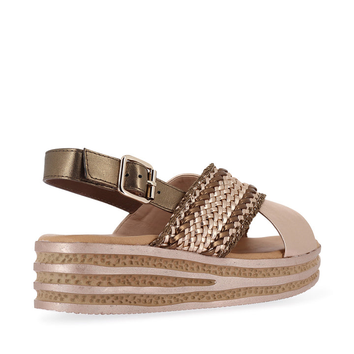 CAYCI - CHAMPAGNE BRONZE MULTI WEAVE LEATHER