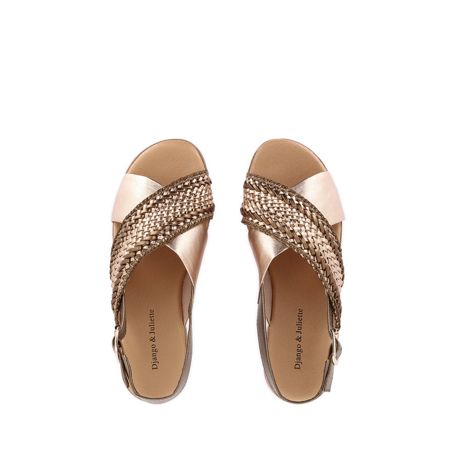 CAYCI - CHAMPAGNE BRONZE MULTI WEAVE LEATHER