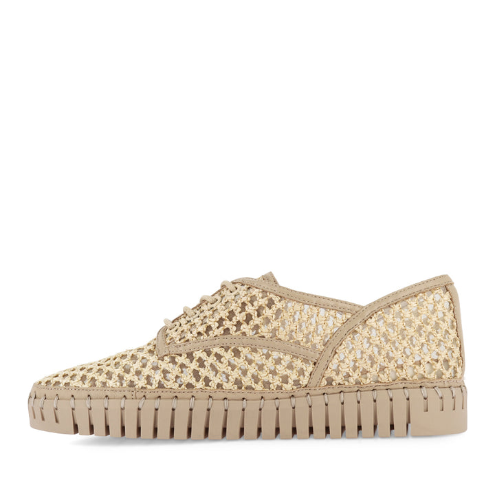HAMBURGER - NATURAL RAFFIA LEATHER