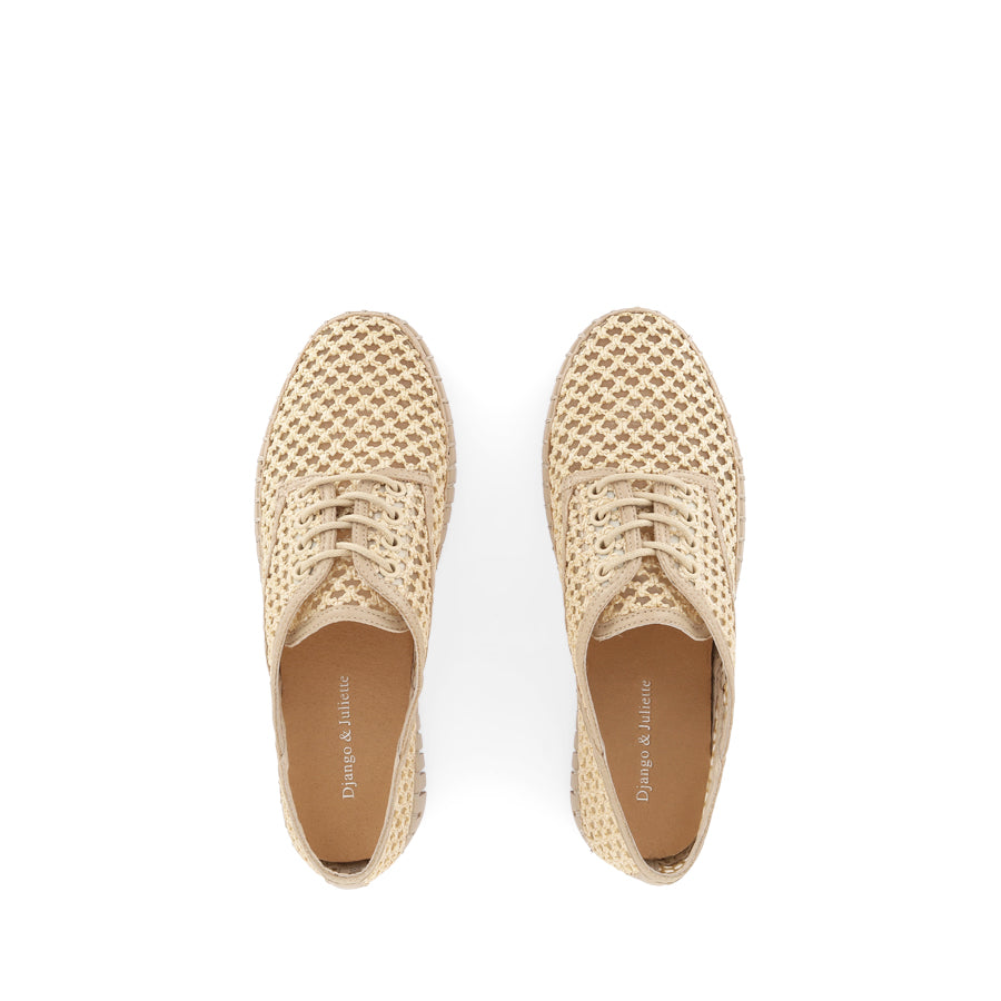 HAMBURGER - NATURAL RAFFIA LEATHER