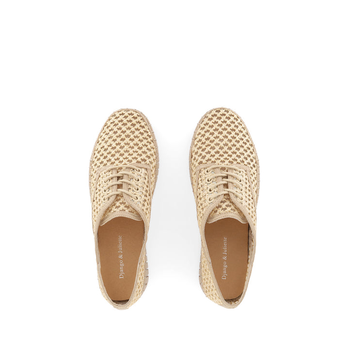 HAMBURGER - NATURAL RAFFIA LEATHER