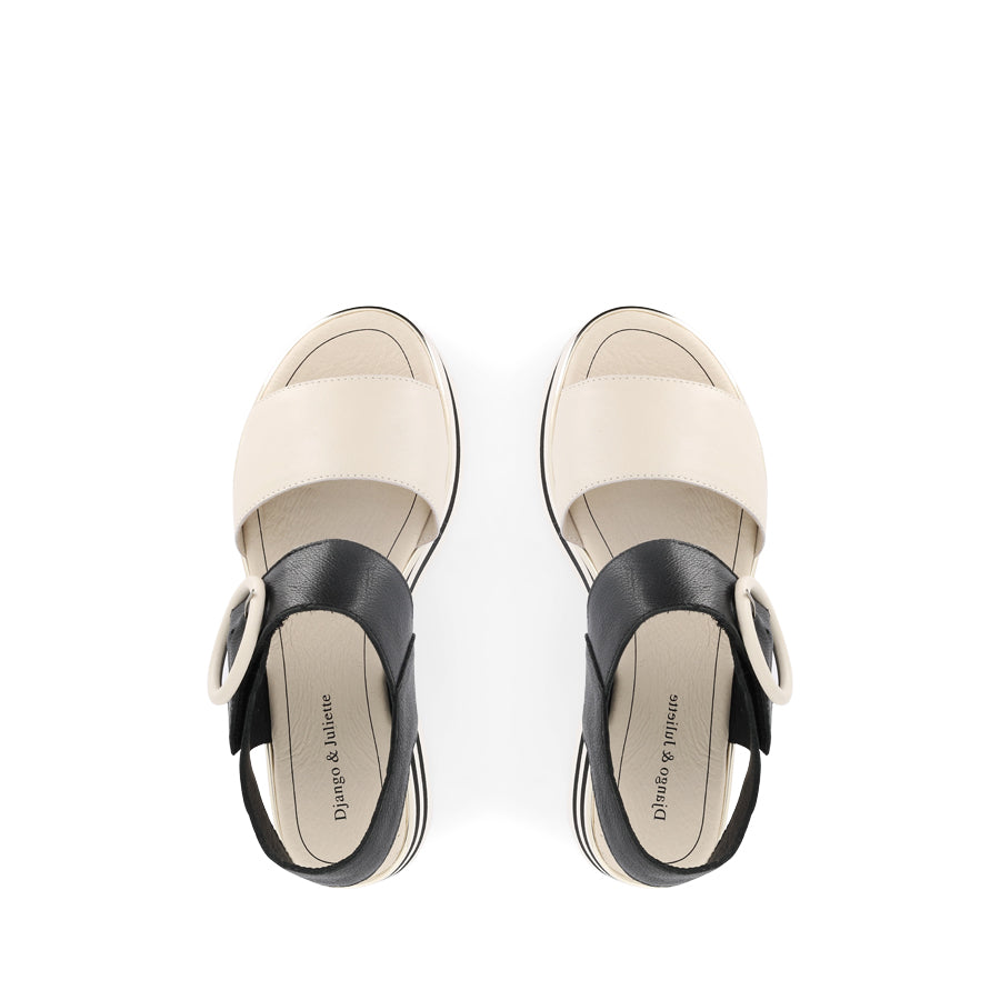 HARLOWS - MILK/BLACK LEATHER