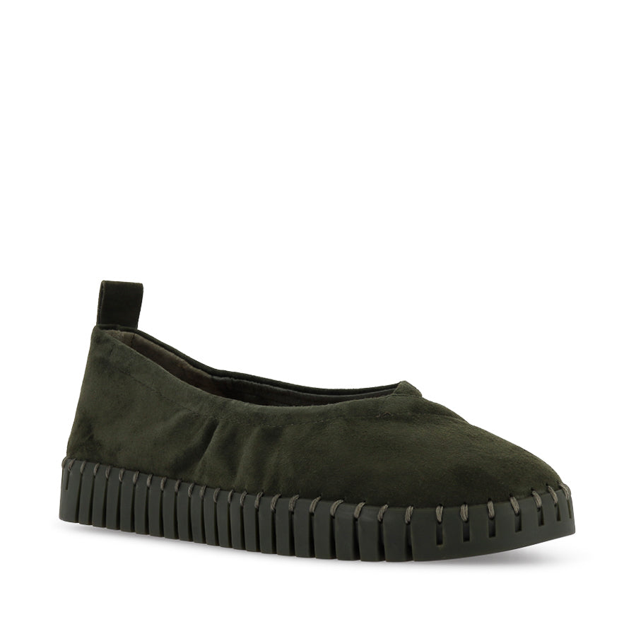 HEATON - OLIVE SUEDE LEATHER