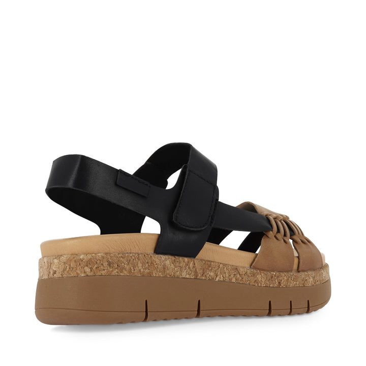 JAYEL - TAN BLACK LEATHER