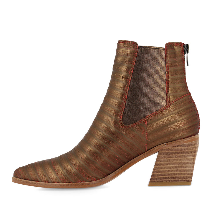 JENNIER - COPPER STRIPE/CUT LEATHER