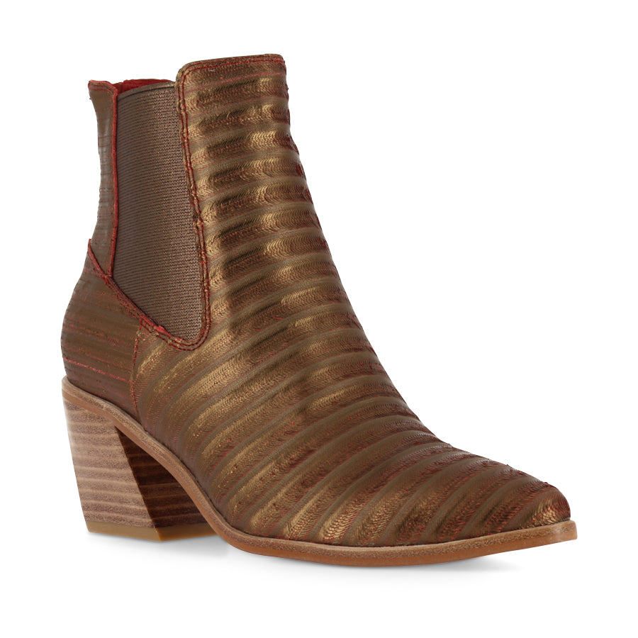 JENNIER - COPPER STRIPE/CUT LEATHER