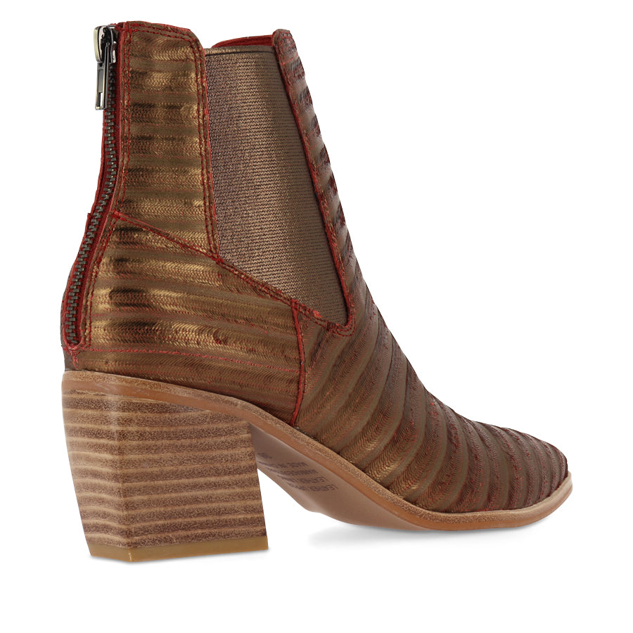 JENNIER - COPPER STRIPE/CUT LEATHER