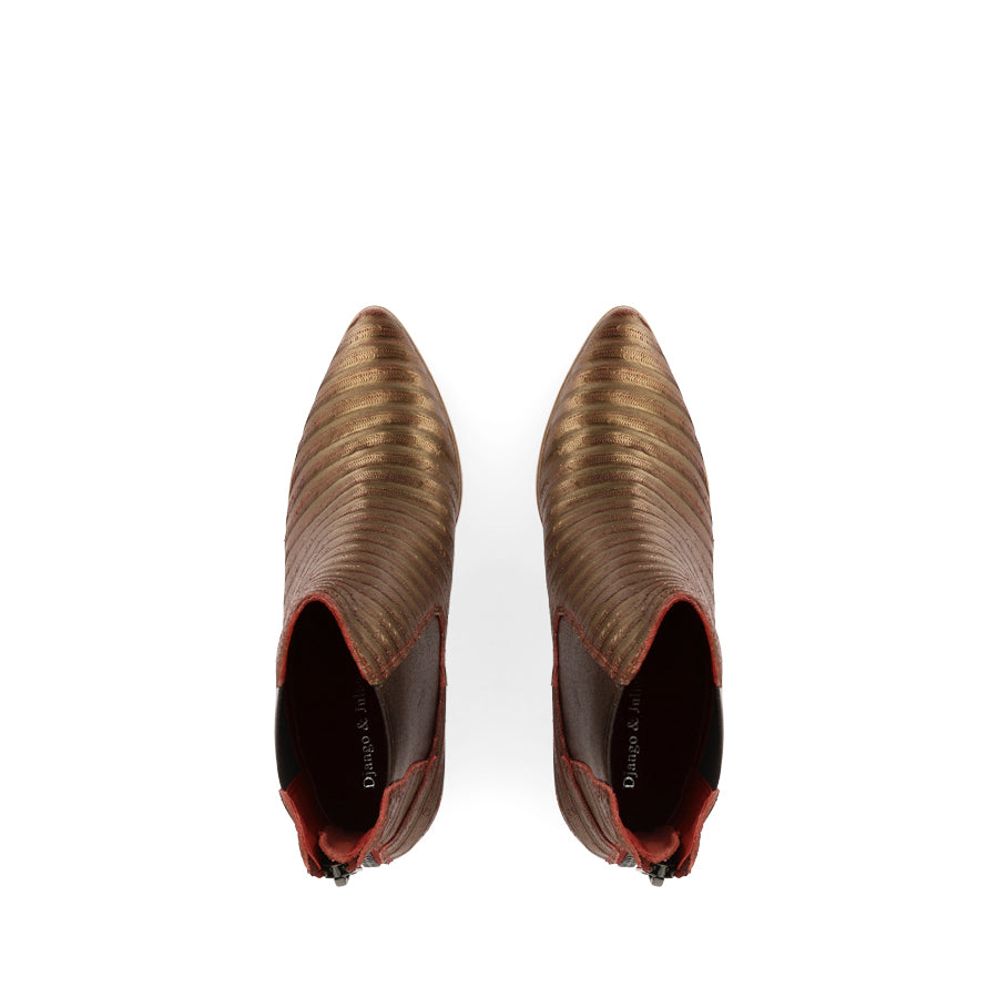 JENNIER - COPPER STRIPE/CUT LEATHER