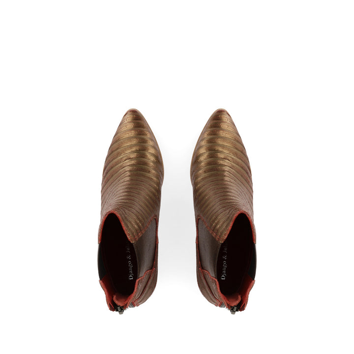 JENNIER - COPPER STRIPE/CUT LEATHER
