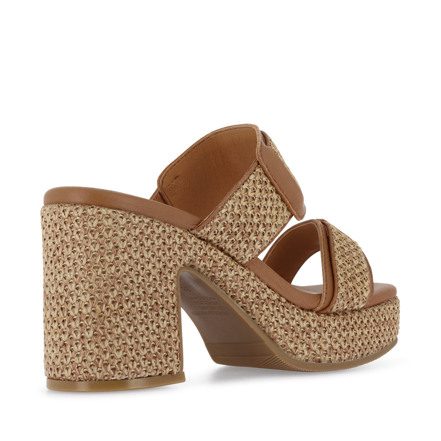 KYPER - NATURAL TAN RAFFIA/DARK TAN LEATHER