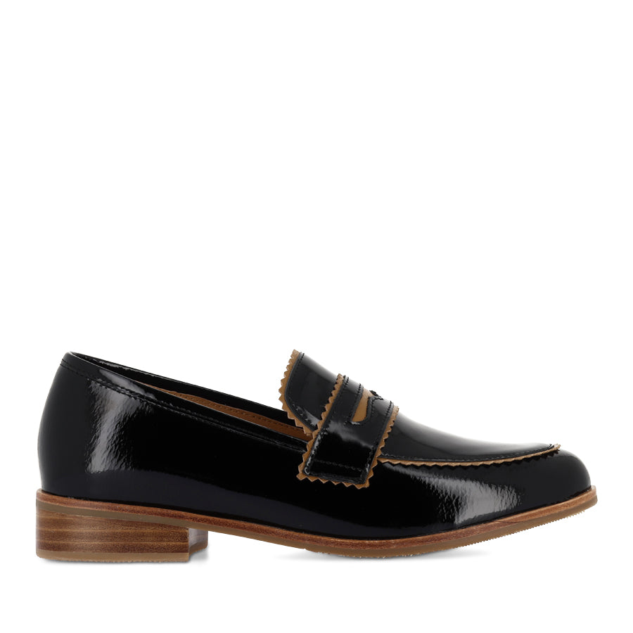 LASTARR - BLACK PATENT TAN LEATHER