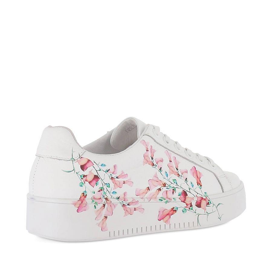 LEEZE - WHITE PINK FLORIST LEATHER