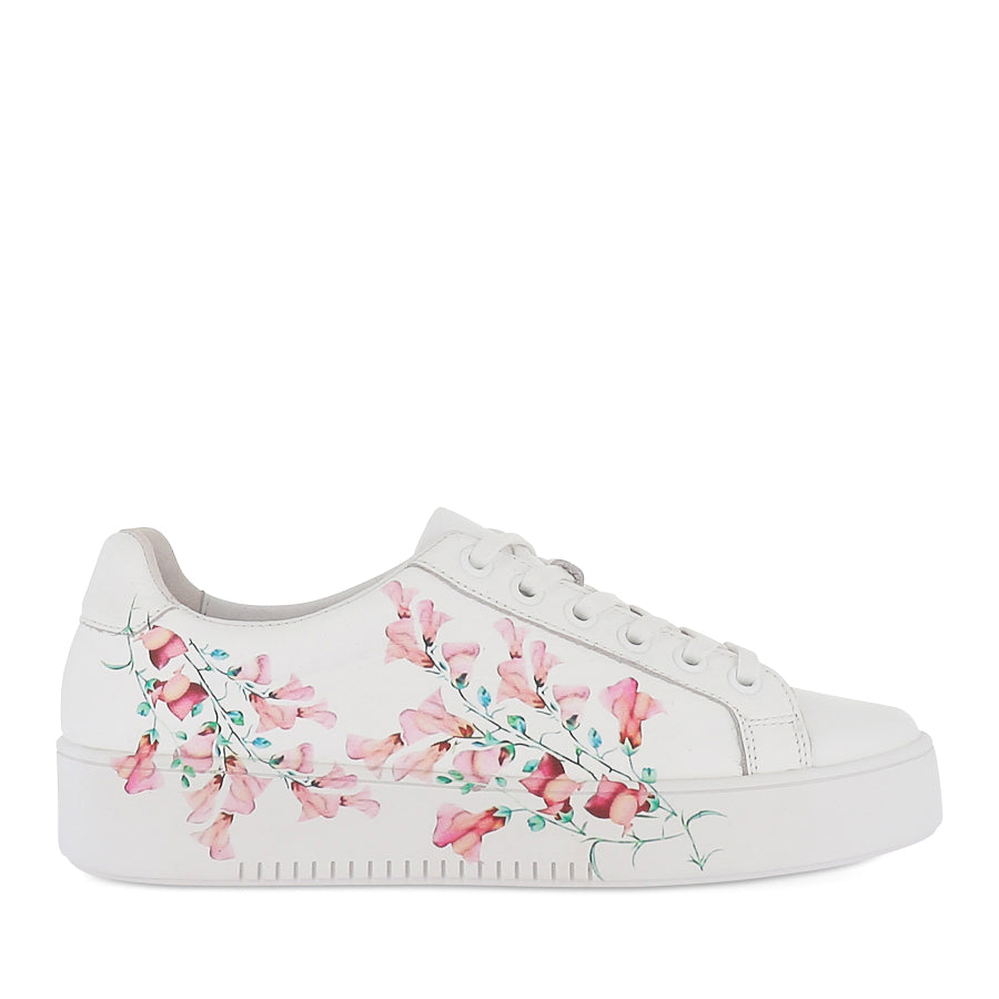 LEEZE - WHITE PINK FLORIST LEATHER