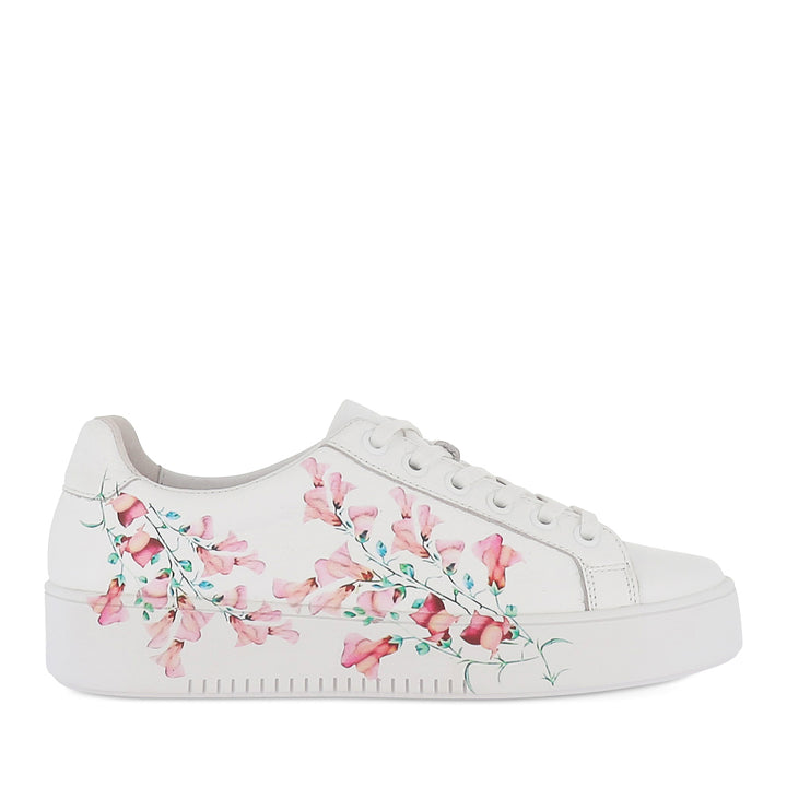 LEEZE - WHITE PINK FLORIST LEATHER