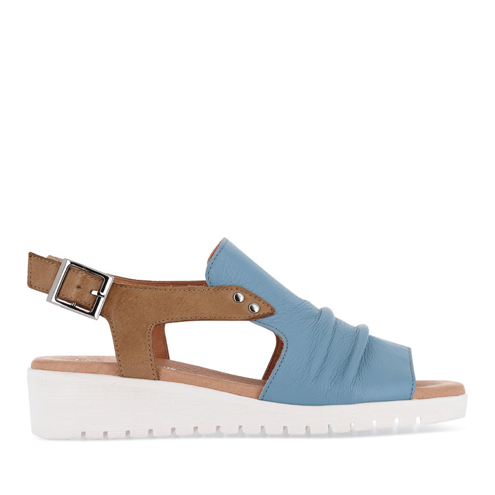 MADIS - NEW BLUE DARK TAN LEATHER