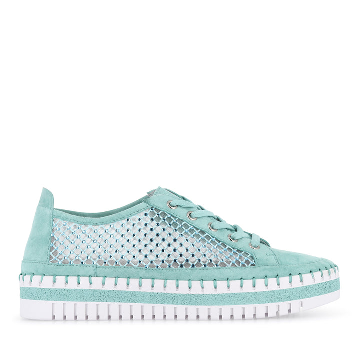 MAYSIE - LIGHT AQUA SUEDE MESH