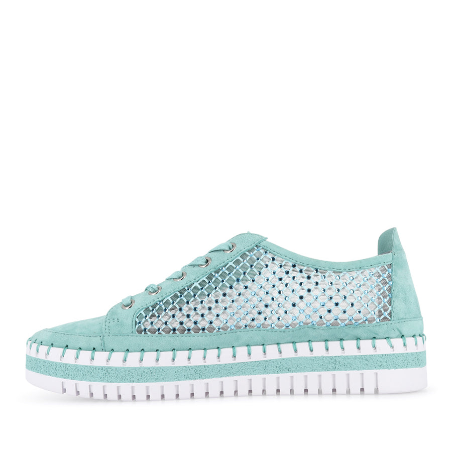 MAYSIE - LIGHT AQUA SUEDE MESH