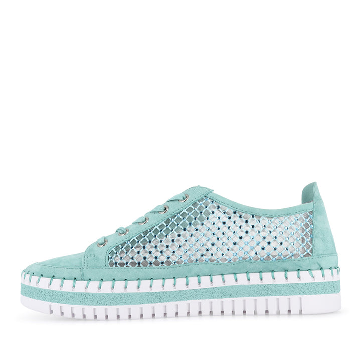 MAYSIE - LIGHT AQUA SUEDE MESH