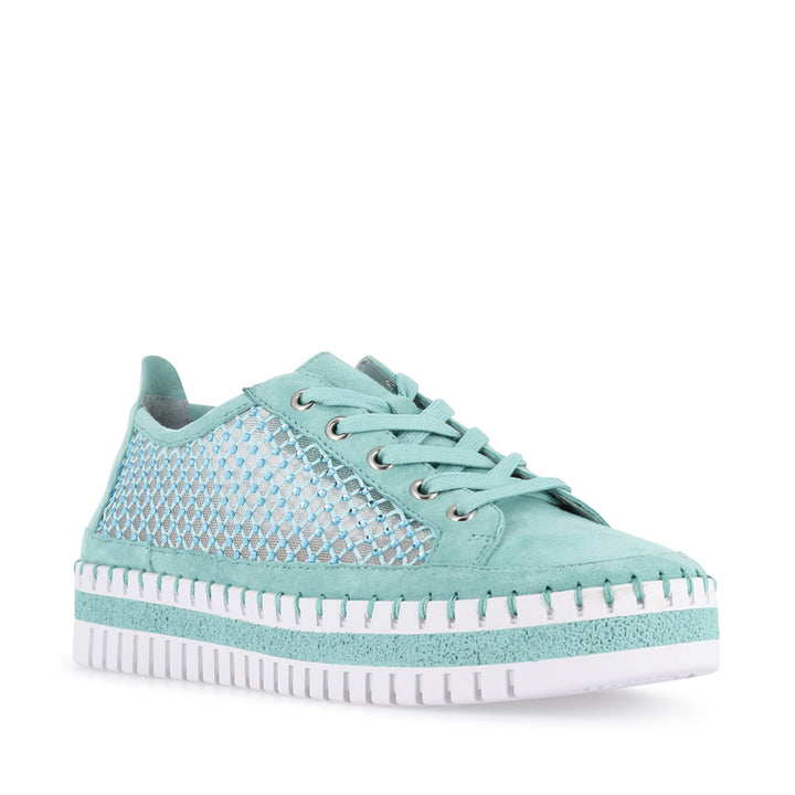 MAYSIE - LIGHT AQUA SUEDE MESH
