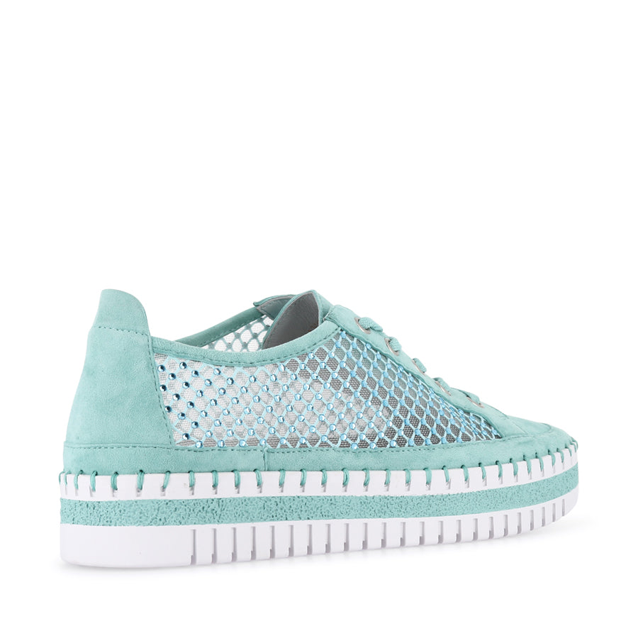 MAYSIE - LIGHT AQUA SUEDE MESH