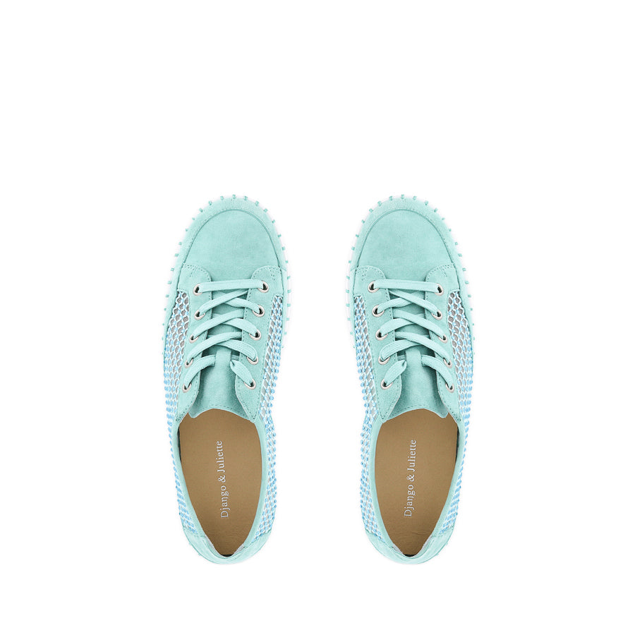 MAYSIE - LIGHT AQUA SUEDE MESH